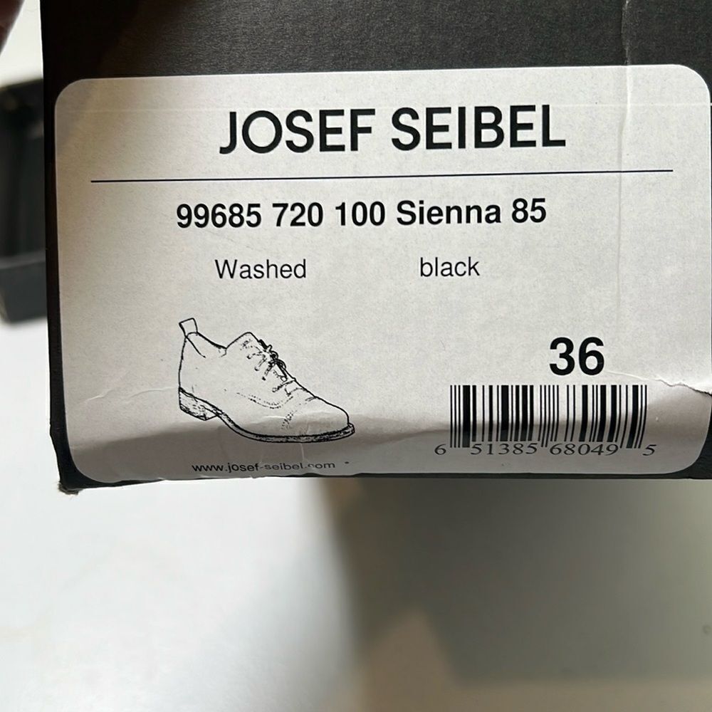 Josef Seibel Sienna 85 Black Leather Oxford Shoes EU 36 Women’s Comfort Lace Up - Picture 8 of 8
